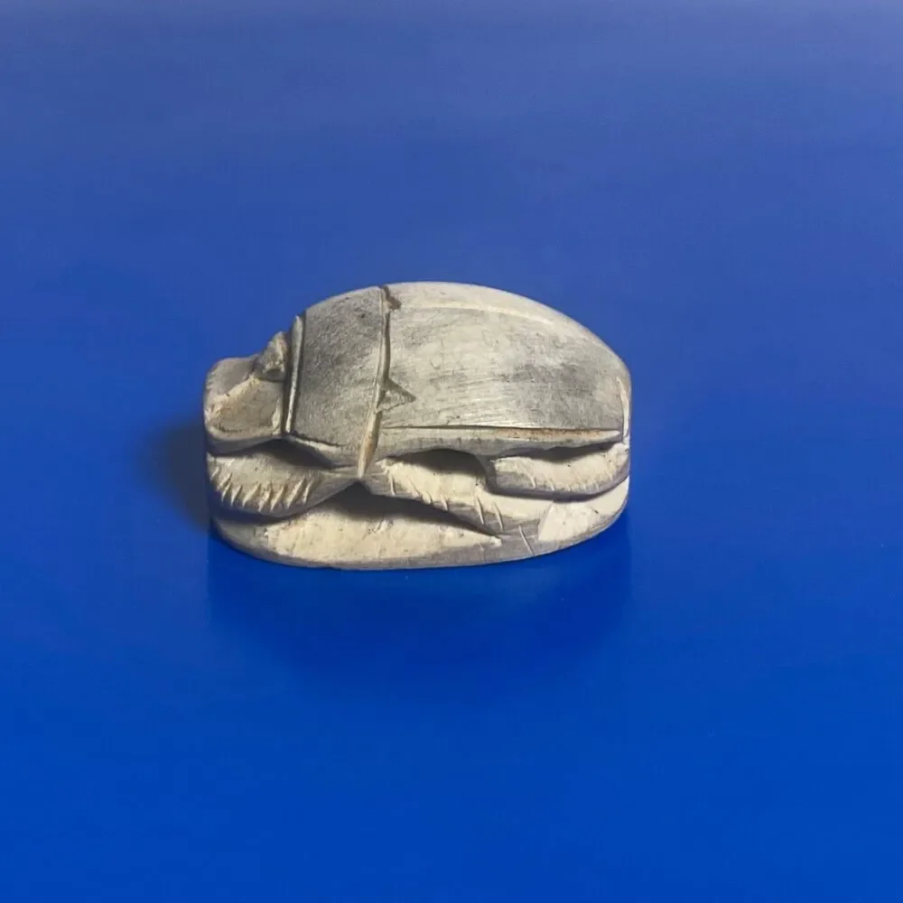 Bone Carved Scarab Bead Egyptian Style Amulet – Hand Carved, Drilled